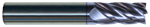 5 FLUTE FOR STAINLESS,CORNER RADIUS, STANDARD LENGTH, ALTIN COATED